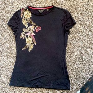 Ted Baker London Size 3 Black Tee